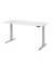 Schreibtisch, elektrisch höhenverstellbar, 64-129cm (H), 180x80cm (BxT), rechteckig, weiß / silber