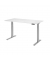 Schreibtisch, elektrisch höhenverstellbar, 64-129cm (H), 160x80cm (BxT), rechteckig, weiß / silber