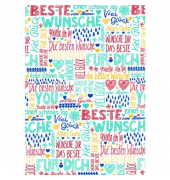 Geschenkpapier 3A.8399.2, Glückwünsche, 50cm x 250m, bunt