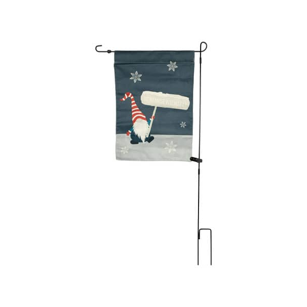 4004942135048 -  Steckfigur Gartenfahne Wichtel grau Weihnachts-Gartenfahne 4004942135048 HEAD
