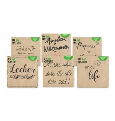 Motivserviette 33x33cm Nature Black sort