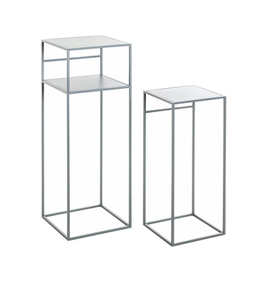 Beistelltisch 25107, 63/85cm (H), 26/30cmx26/30cm (BxT), rechteckig, grau / grau