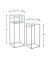 Beistelltisch 25107, 63/85cm (H), 26/30cmx26/30cm (BxT), rechteckig, grau / grau