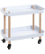 Beistelltisch 54318, 47cm (H), 50x30cm (BxT), oval, weiß / natur