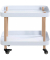 Beistelltisch 54318, 47cm (H), 50x30cm (BxT), oval, weiß / natur