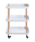 Beistelltisch 54319, 76cm (H), 50x30cm (BxT), oval, weiß / natur