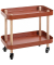 Beistelltisch 54418, 47cm (H), 50x30cm (BxT), oval, rot / natur