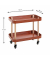 Beistelltisch 54418, 47cm (H), 50x30cm (BxT), oval, rot / natur