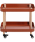 Beistelltisch 54418, 47cm (H), 50x30cm (BxT), oval, rot / natur