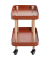 Beistelltisch 54418, 47cm (H), 50x30cm (BxT), oval, rot / natur