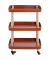 Beistelltisch 54419, 76cm (H), 50x30cm (BxT), oval, rot / natur
