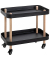 Beistelltisch 54518, 47cm (H), 50x30cm (BxT), oval, schwarz / natur