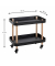 Beistelltisch 54518, 47cm (H), 50x30cm (BxT), oval, schwarz / natur