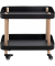 Beistelltisch 54518, 47cm (H), 50x30cm (BxT), oval, schwarz / natur