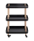 Beistelltisch 54519, 76cm (H), 50x30cm (BxT), oval, schwarz / natur