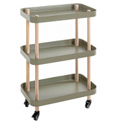Beistelltisch 54919, 76cm (H), 50x30cm (BxT), oval, grün / natur