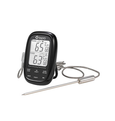 Dual-Sensor Fleischthermometer schwarz