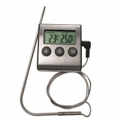 Digitales Grill- und Brat Fleischthermometer silber