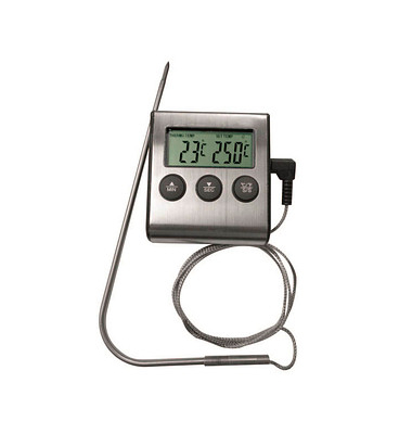 Digitales Grill- und Brat Fleischthermometer silber