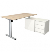 Sitz-Steh-Schreibtischkombination Move 1 base 10305350, elektrisch höhenverstellbar 73-123cm (H), 150x80cm (BxT), rechteckig, ah
