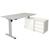 Sitz-Steh-Schreibtischkombination Move 1 base 10305311, elektrisch höhenverstellbar 73-123cm (H), 150x80cm (BxT), rechteckig, li
