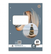 Schulblock 040450027 Style, Lineatur 27 / liniert mit Rand innen/außen, A4, 70g, 50 Blatt