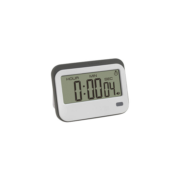 4009816040503 - Digitaler Timer mit Stoppuhr und Wecker Timer Weiß Grau digital 4009816040503 - Digitaler Timer mit Stoppuhr und Wecker Timer Weiß Grau digital