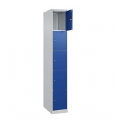Schließfachschrank Classic Plus enzianblau, lichtgrau 080000-105 S10003, 5 Schließfächer 30,0 x 50,0 x 185,0 cm
