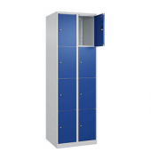 Schließfachschrank Classic Plus enzianblau, lichtgrau 080000-204 S10003, 8 Schließfächer 60,0 x 50,0 x 185,0 cm