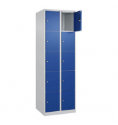 Schließfachschrank Classic Plus enzianblau, lichtgrau 080000-205 S10003, 10 Schließfächer 60,0 x 50,0 x 185,0 cm