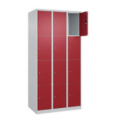 Schließfachschrank Classic Plus lichtgrau, rubinrot 080000-304 S10001, 12 Schließfächer 90,0 x 50,0 x 185,0 cm