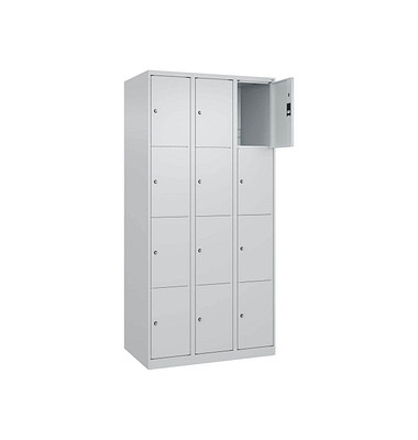 Schließfachschrank Classic Plus lichtgrau 080000-304 S10008, 12 Schließfächer 90,0 x 50,0 x 185,0 cm