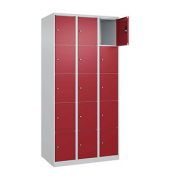 Schließfachschrank Classic Plus lichtgrau, rubinrot 080000-305 S10001, 15 Schließfächer 90,0 x 50,0 x 185,0 cm