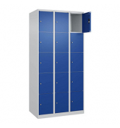 Schließfachschrank Classic Plus enzianblau, lichtgrau 080000-305 S10003, 15 Schließfächer 90,0 x 50,0 x 185,0 cm