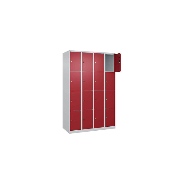 4067521353097 - Schließfachschrank Classic Plus lichtgrau rubinrot 080000-404 S10001 16 Schließfächer 1200 x 500 x 1850 cm 4067521353097 CP 4067521353097 - Schließfachschrank Classic Plus lichtgrau rubinrot 080000-404 S10001 16 Schließfächer 1200 x 500 x 1850 cm 4067521353097 CP