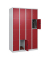 Schließfachschrank Classic Plus lichtgrau, rubinrot 080000-404 S10001, 16 Schließfächer 120,0 x 50,0 x 185,0 cm