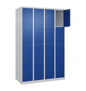 Schließfachschrank Classic Plus enzianblau, lichtgrau 080000-404 S10003, 16 Schließfächer 120,0 x 50,0 x 185,0 cm