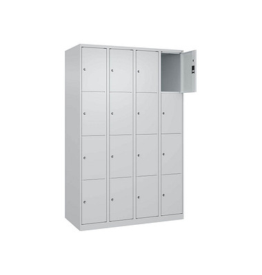 Schließfachschrank Classic Plus lichtgrau 080000-404 S10008, 16 Schließfächer 120,0 x 50,0 x 185,0 cm