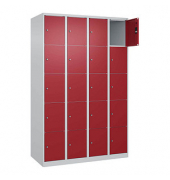 Schließfachschrank Classic Plus lichtgrau, rubinrot 080000-405 S10001, 20 Schließfächer 120,0 x 50,0 x 185,0 cm