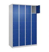 Schließfachschrank Classic Plus enzianblau, lichtgrau 080000-405 S10003, 20 Schließfächer 120,0 x 50,0 x 185,0 cm