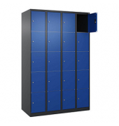 Schließfachschrank Classic Plus enzianblau, schwarzgrau 080000-405 S10030, 20 Schließfächer 120,0 x 50,0 x 185,0 cm