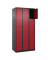 Schließfachschrank Classic Plus rubinrot, schwarzgrau 080000-304 S10030, 12 Schließfächer 90,0 x 50,0 x 185,0 cm