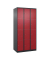 Schließfachschrank Classic Plus rubinrot, schwarzgrau 080000-304 S10030, 12 Schließfächer 90,0 x 50,0 x 185,0 cm