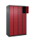 Schließfachschrank Classic Plus rubinrot, schwarzgrau 080000-404 S10030, 16 Schließfächer 120,0 x 50,0 x 185,0 cm