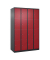 Schließfachschrank Classic Plus rubinrot, schwarzgrau 080000-404 S10030, 16 Schließfächer 120,0 x 50,0 x 185,0 cm