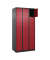 Schließfachschrank Classic Plus rubinrot, schwarzgrau 080000-305 S10029, 15 Schließfächer 90,0 x 50,0 x 185,0 cm