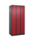 Schließfachschrank Classic Plus rubinrot, schwarzgrau 080000-305 S10029, 15 Schließfächer 90,0 x 50,0 x 185,0 cm