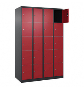 Schließfachschrank Classic Plus rubinrot, schwarzgrau 080000-405 S10031, 20 Schließfächer 120,0 x 50,0 x 185,0 cm