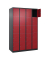 Schließfachschrank Classic Plus rubinrot, schwarzgrau 080000-405 S10031, 20 Schließfächer 120,0 x 50,0 x 185,0 cm