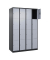 Schließfachschrank Classic Plus schwarzgrau, weißaluminium 080000-404 S10034, 16 Schließfächer 120,0 x 50,0 x 185,0 cm